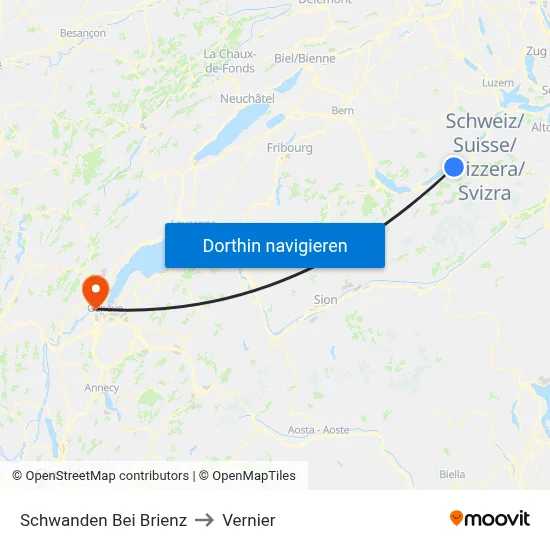 Schwanden Bei Brienz to Vernier map
