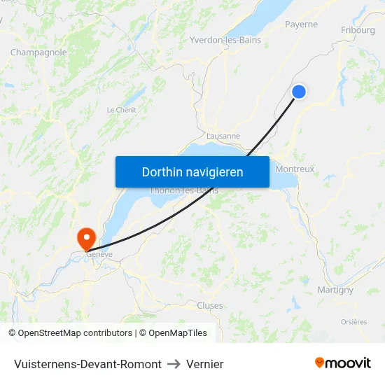 Vuisternens-Devant-Romont to Vernier map
