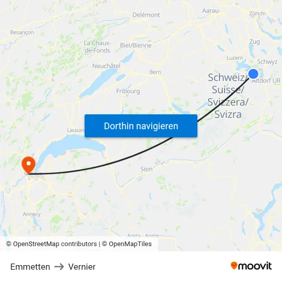 Emmetten to Vernier map