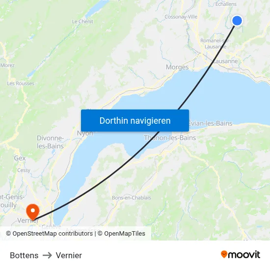 Bottens to Vernier map