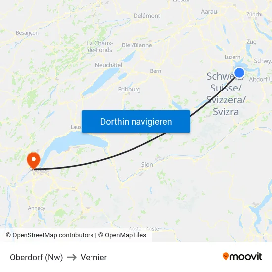 Oberdorf (Nw) to Vernier map