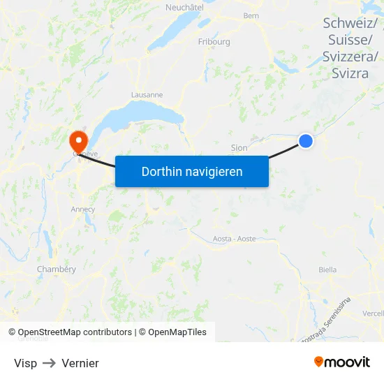 Visp to Vernier map