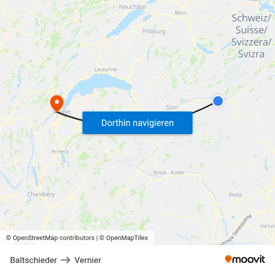 Baltschieder to Vernier map