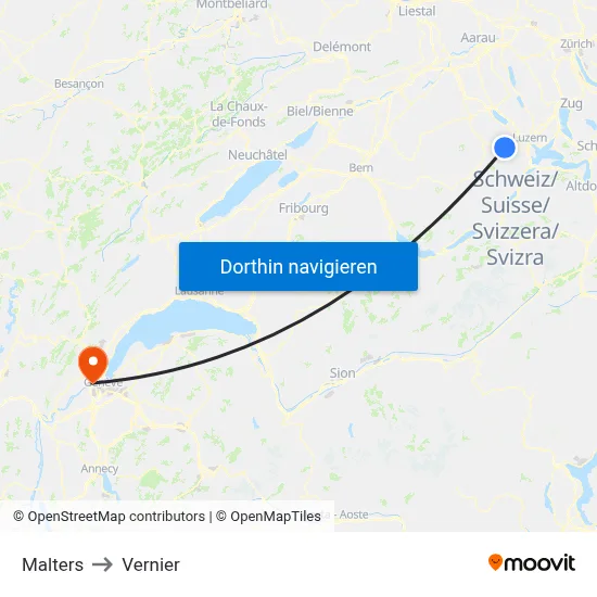 Malters to Vernier map