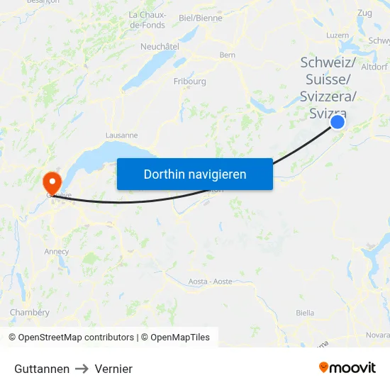 Guttannen to Vernier map