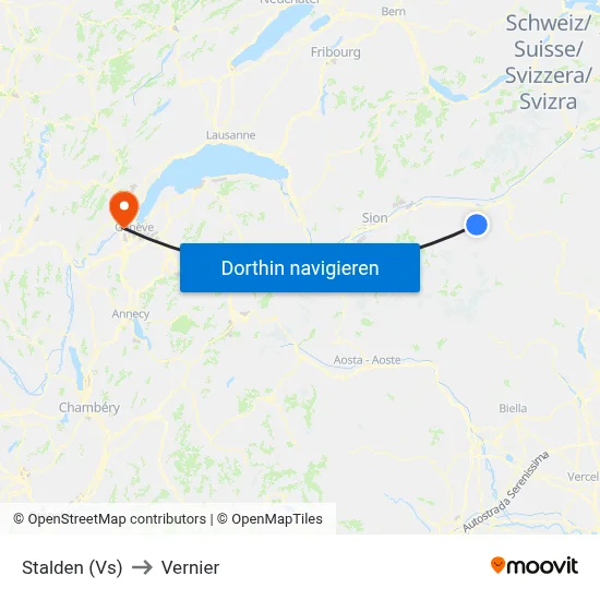 Stalden (Vs) to Vernier map