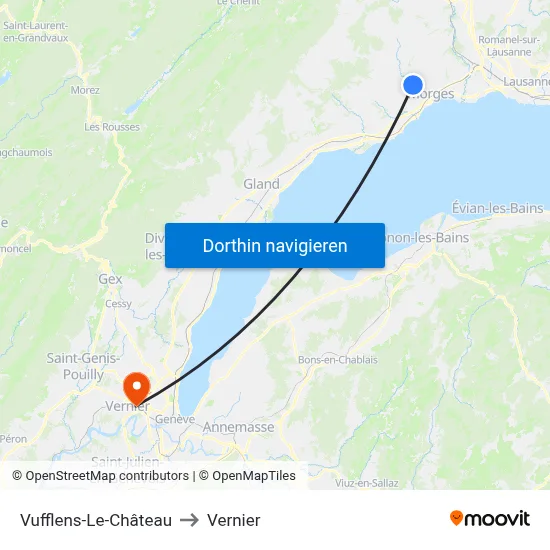 Vufflens-Le-Château to Vernier map