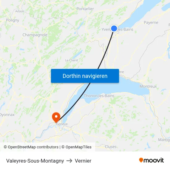 Valeyres-Sous-Montagny to Vernier map