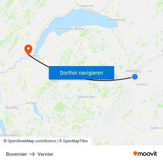 Bovernier to Vernier map