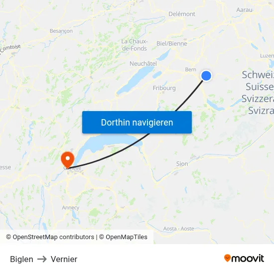 Biglen to Vernier map
