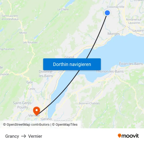 Grancy to Vernier map