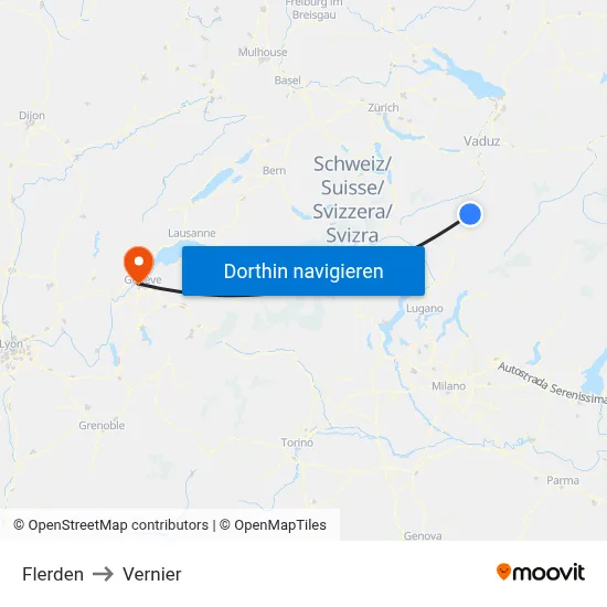 Flerden to Vernier map