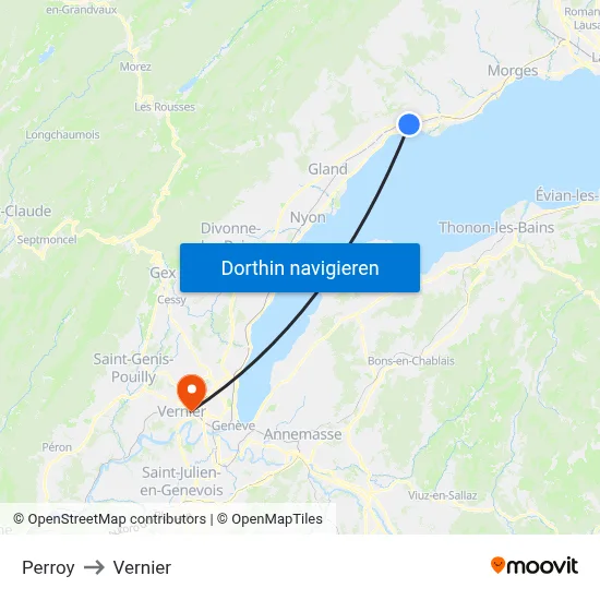 Perroy to Vernier map