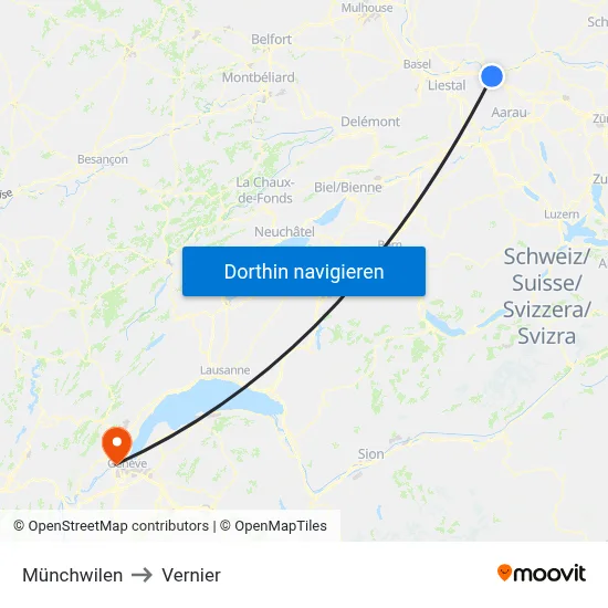 Münchwilen to Vernier map