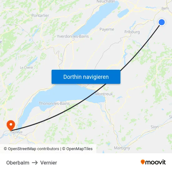 Oberbalm to Vernier map