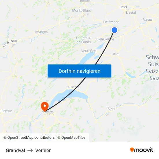Grandval to Vernier map