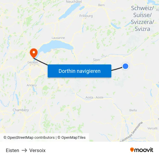 Eisten to Versoix map
