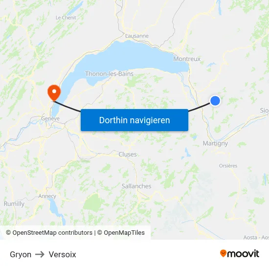 Gryon to Versoix map