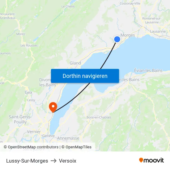 Lussy-Sur-Morges to Versoix map