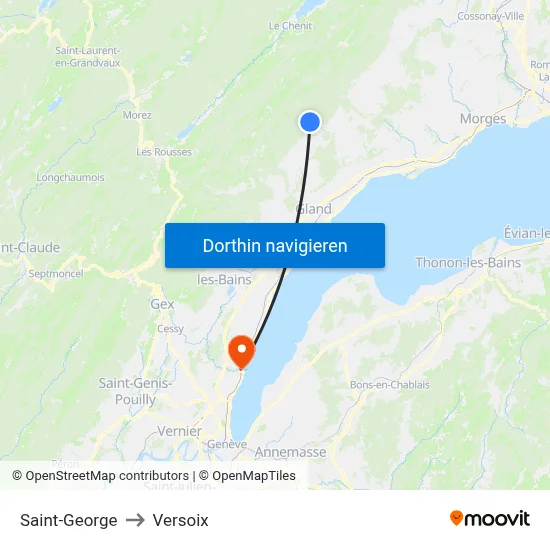 Saint-George to Versoix map