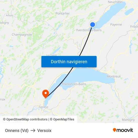 Onnens (Vd) to Versoix map
