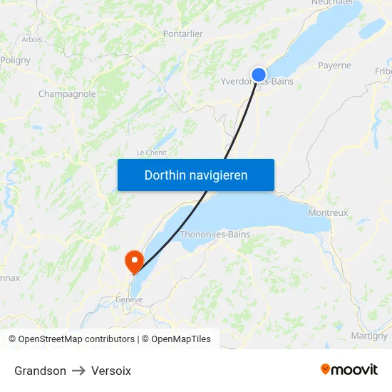 Grandson to Versoix map