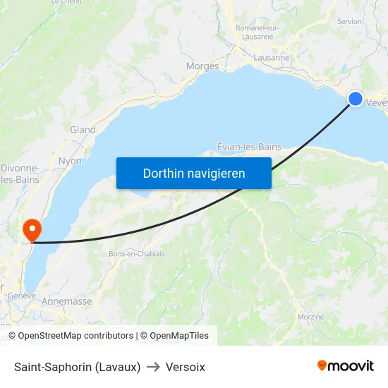 Saint-Saphorin (Lavaux) to Versoix map