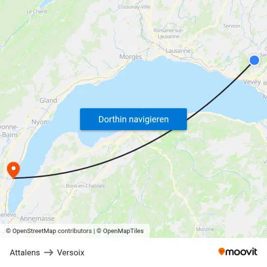 Attalens to Versoix map