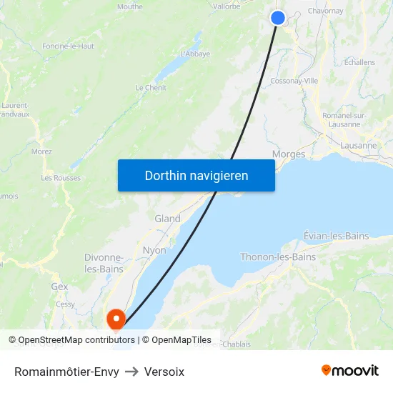 Romainmôtier-Envy to Versoix map