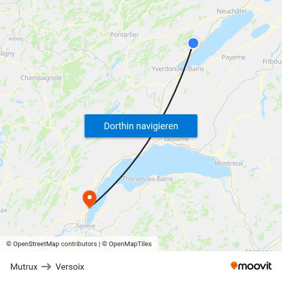 Mutrux to Versoix map