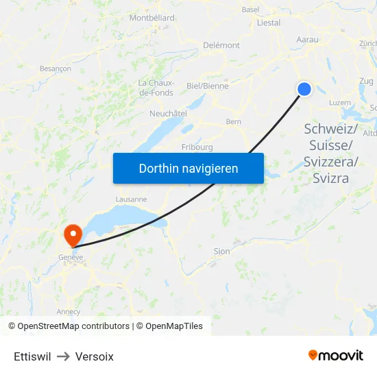 Ettiswil to Versoix map