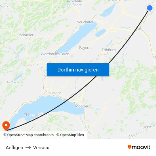 Aefligen to Versoix map
