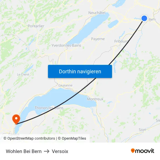 Wohlen Bei Bern to Versoix map