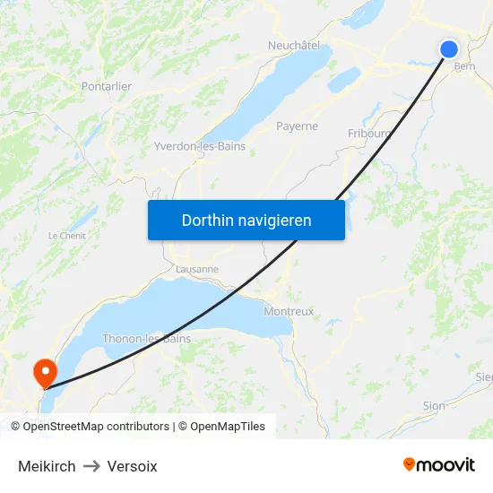 Meikirch to Versoix map