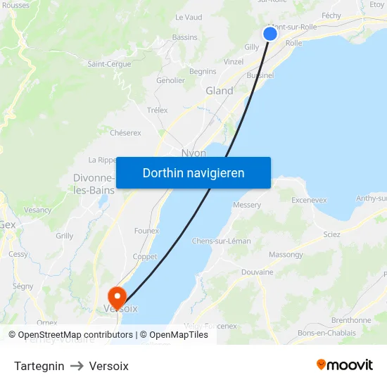 Tartegnin to Versoix map