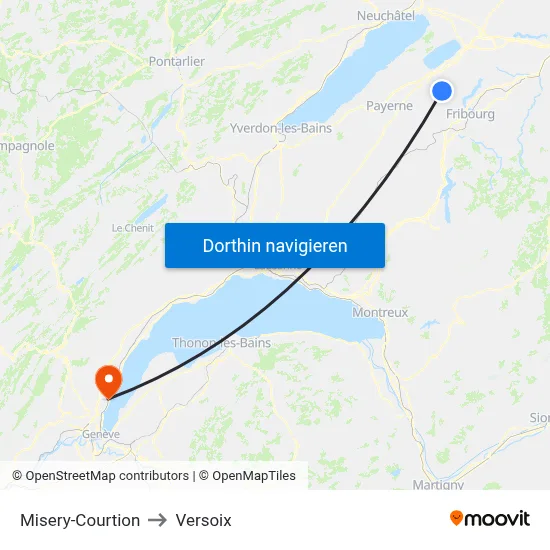 Misery-Courtion to Versoix map