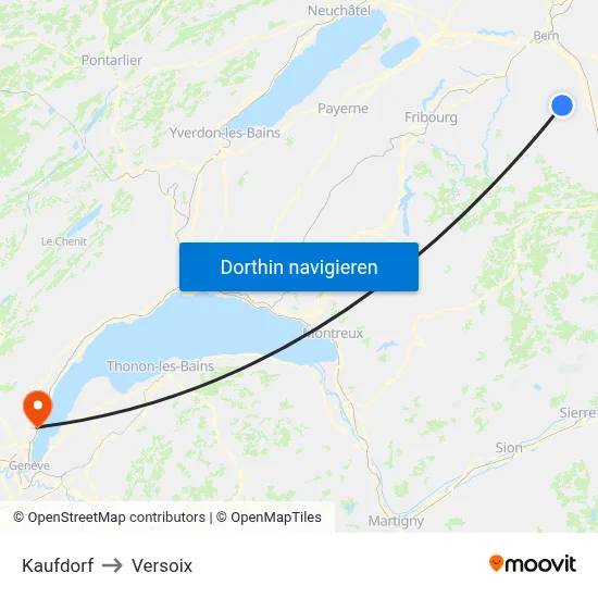 Kaufdorf to Versoix map