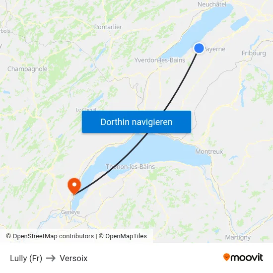 Lully (Fr) to Versoix map