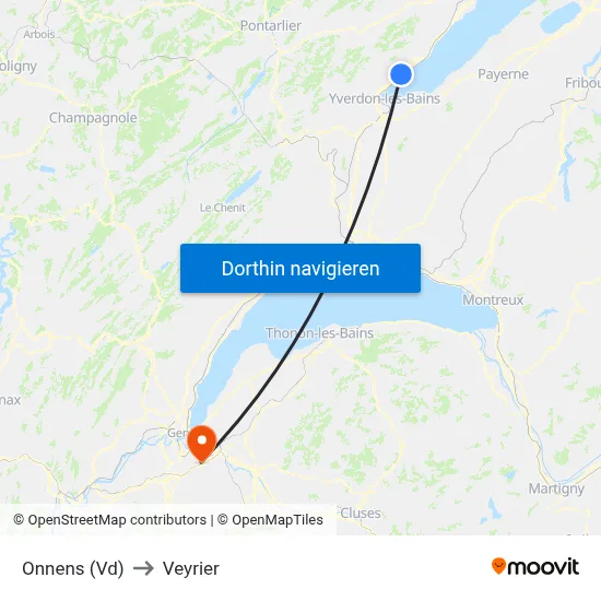 Onnens (Vd) to Veyrier map