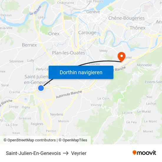 Saint-Julien-En-Genevois to Veyrier map