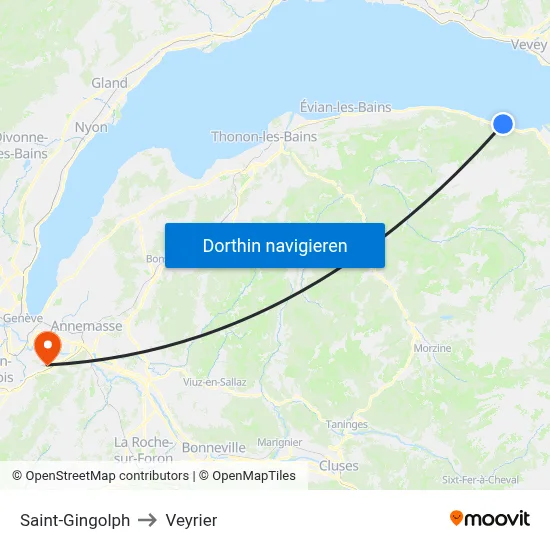Saint-Gingolph to Veyrier map