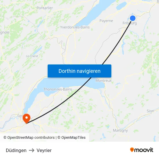Düdingen to Veyrier map