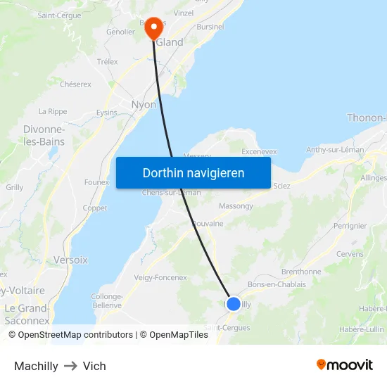 Machilly to Vich map