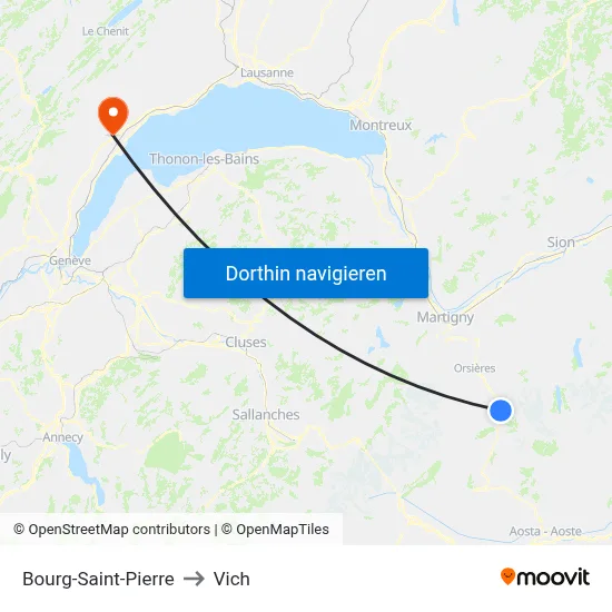 Bourg-Saint-Pierre to Vich map