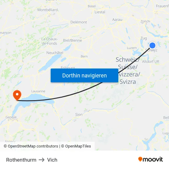 Rothenthurm to Vich map
