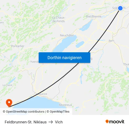 Feldbrunnen-St. Niklaus to Vich map