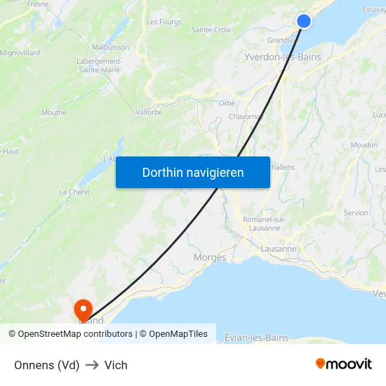 Onnens (Vd) to Vich map