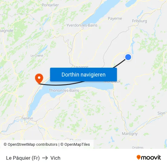 Le Pâquier (Fr) to Vich map