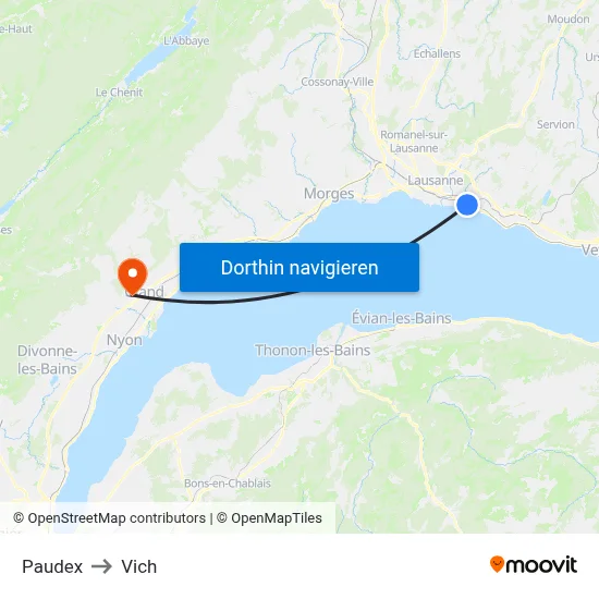 Paudex to Vich map