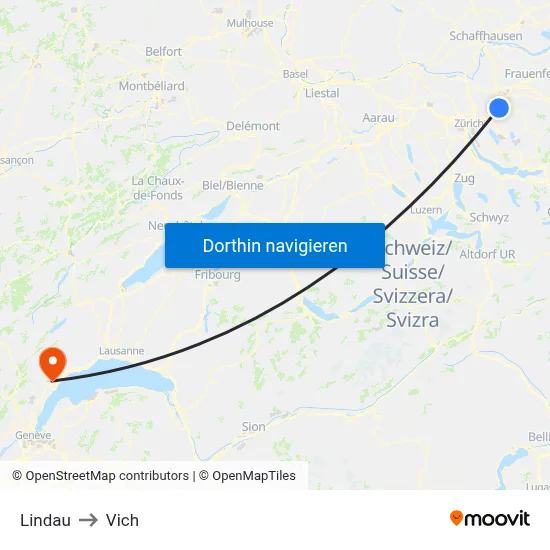 Lindau to Vich map